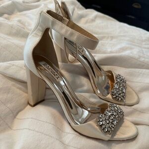 Badgley Mischka Women's Edaline Crystal-Embellished Block Heel Sandals